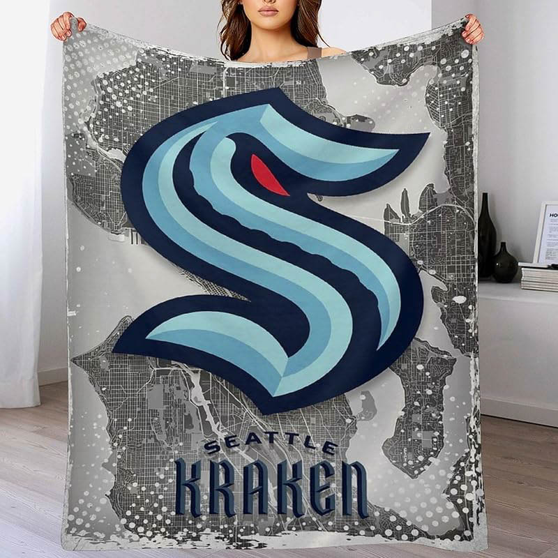 Seattle Kraken Blankets Sherpa Blanket Throw Blankets Plush Blanket