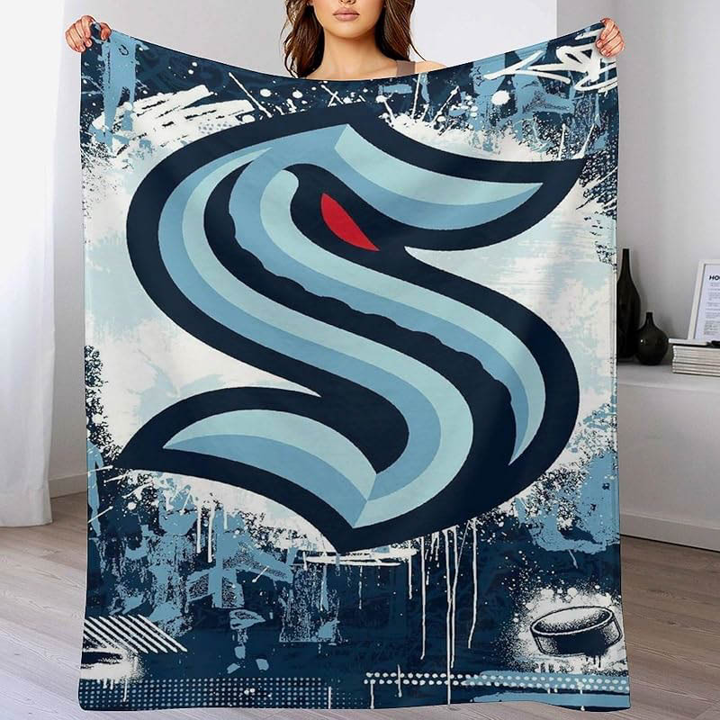Seattle Kraken Blankets Sherpa Blankets Throw Blanket Plush Blankets