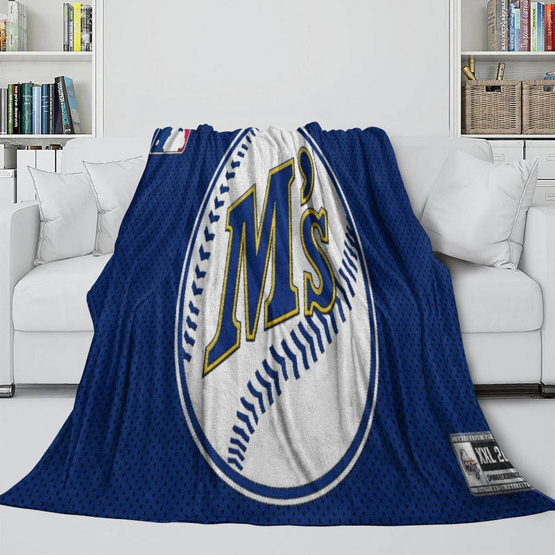 Seattle Mariners Blanket Fleece Blanket Throw Plush Blanket
