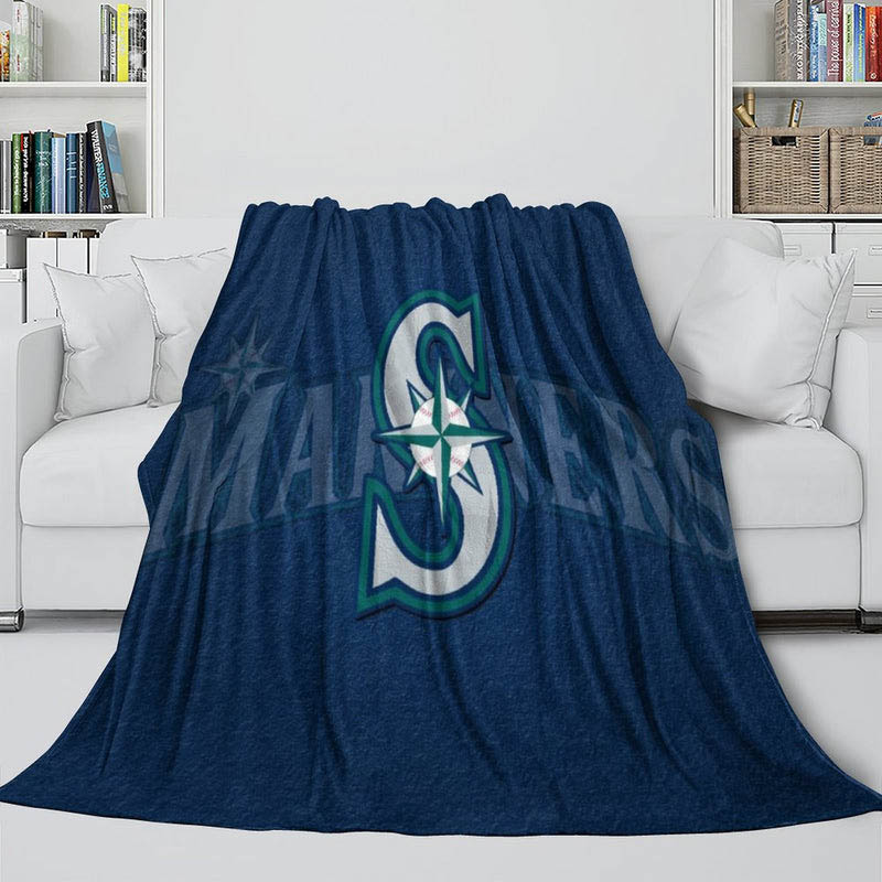 Seattle Mariners Blanket Sherpa Blanket Throw Blanket Plush Blanket