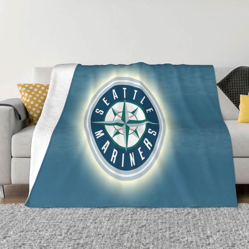 Seattle Mariners Blanket Sherpa Blanket Throw Blanket Plush Blanket