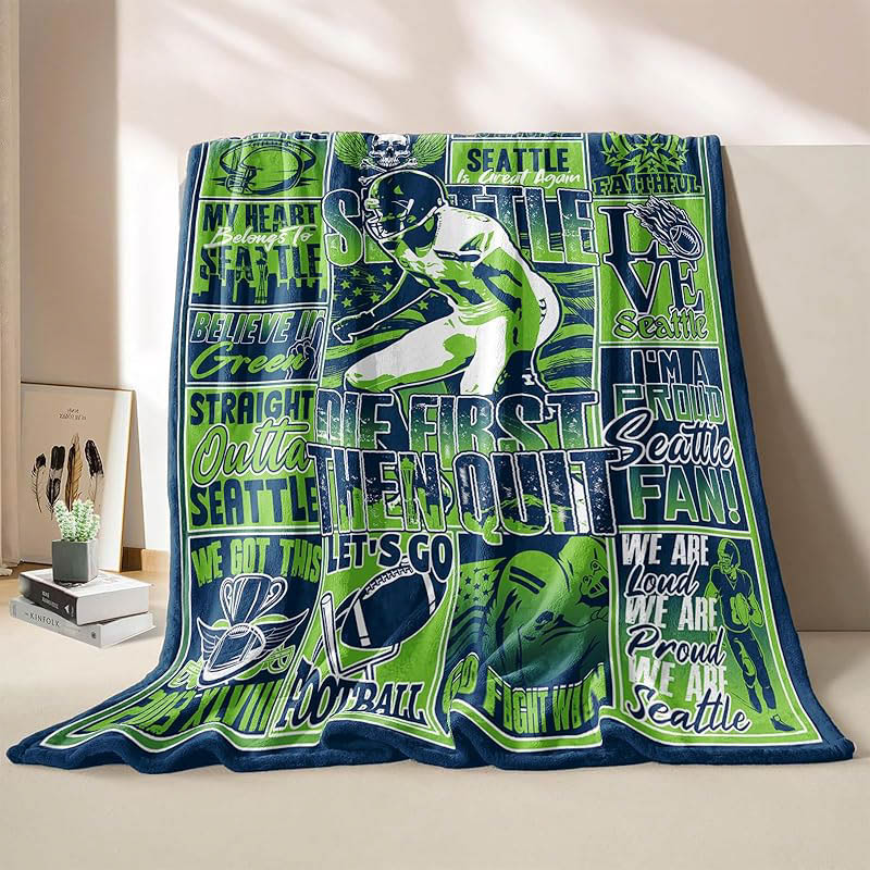 Seattle Seahawks Blanket Sherpa Blankets Throw Blanket Plush Blanket