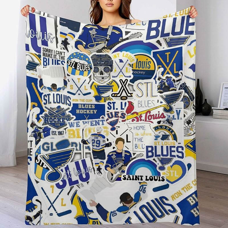 St Louis Blues Blanket Sherpa Blankets Throw Plush Blanket