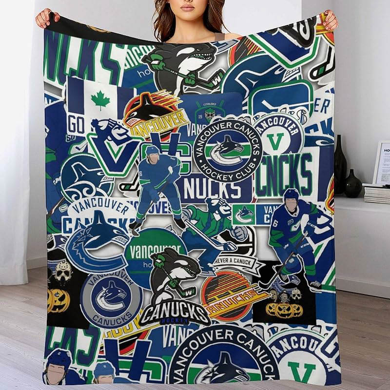 Vancouver Canucks Blanket Sherpa Blanket Throw Plush Blanket