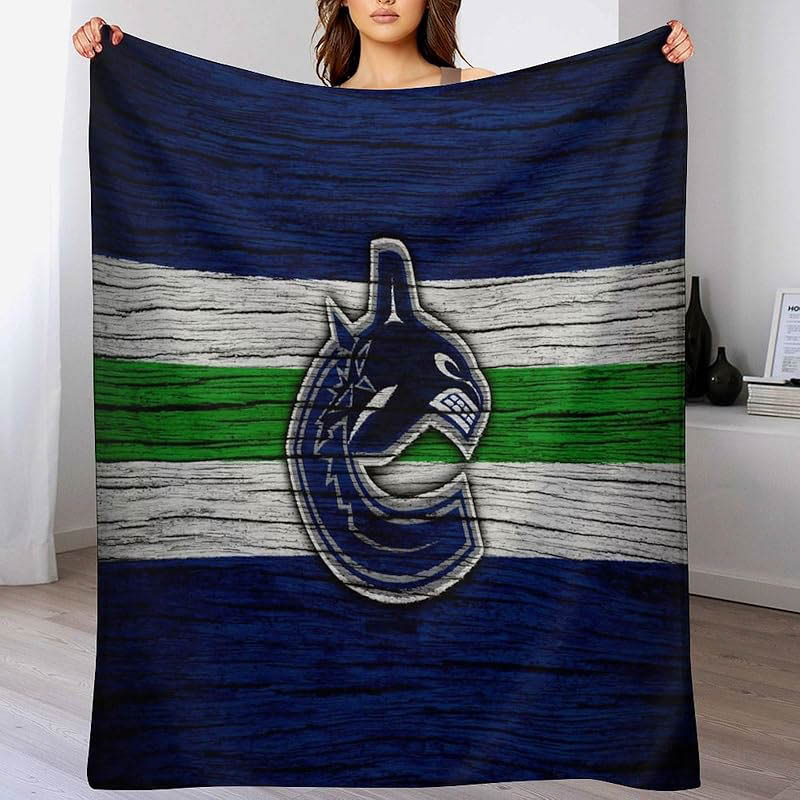 Vancouver Canucks Blankets Sherpa Blanket Throw Plush Blanket