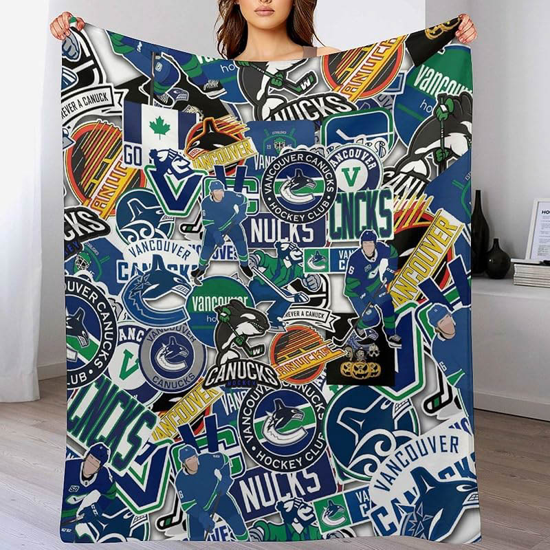 Vancouver Canucks Blankets Sherpa Blankets Throw Blankets Plush Blankets