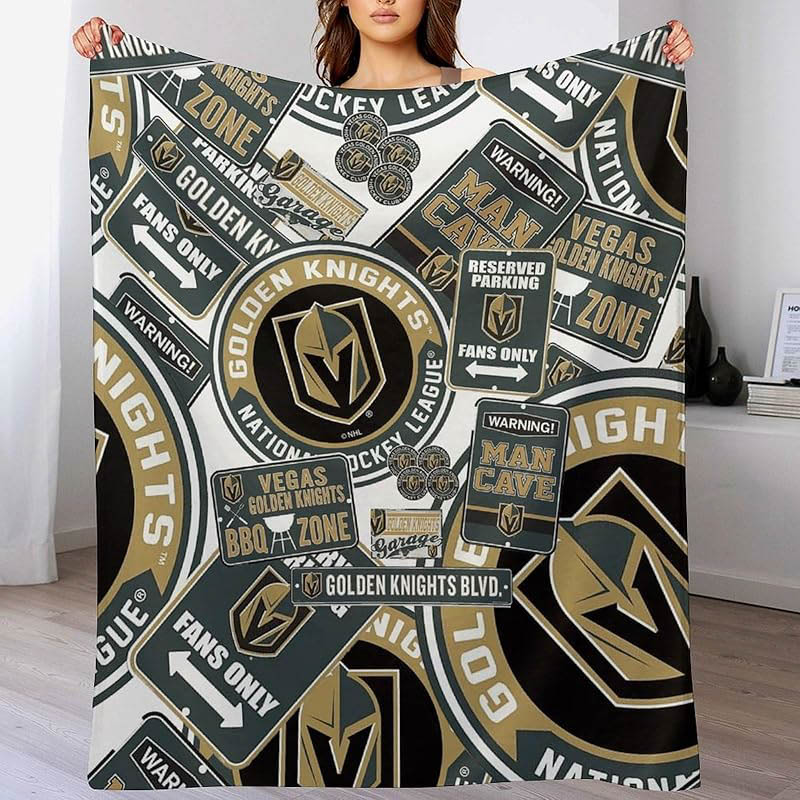Vegas Golden Knights Blanket Sherpa Blankets Throw Blankets Plush Blanket