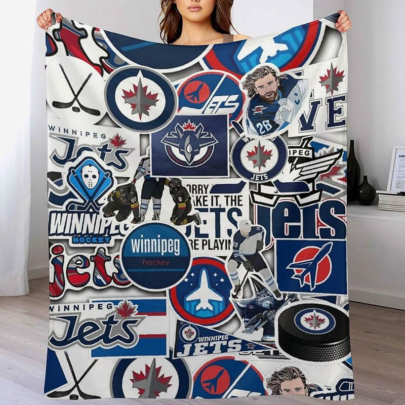 Winnipeg Jets Blanket Fleece Blanket Throw Plush Blankets